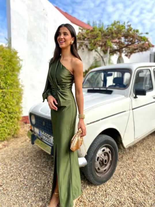 Rina Women's Evening Dress | One-Shoulder Asymmetrical Cocktail Style 6