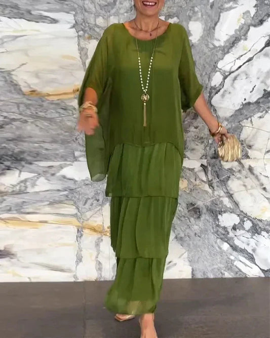 Rina Women's Maxi Dress | Flowing Layers for Effortless Summer Elegance 1