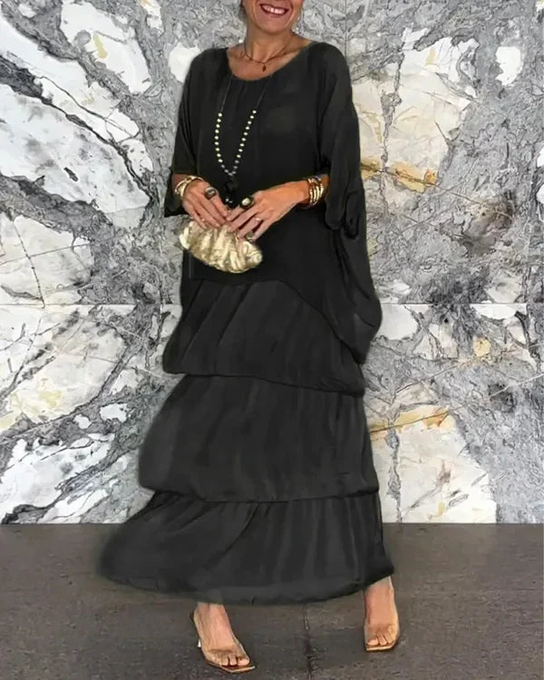 Rina Women's Maxi Dress | Flowing Layers for Effortless Summer Elegance 2