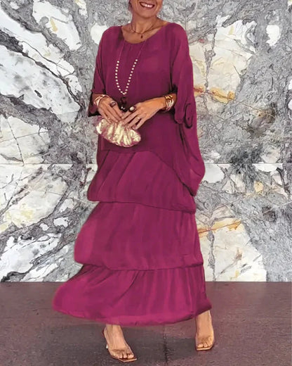 Rina Women's Maxi Dress | Flowing Layers for Effortless Summer Elegance 3