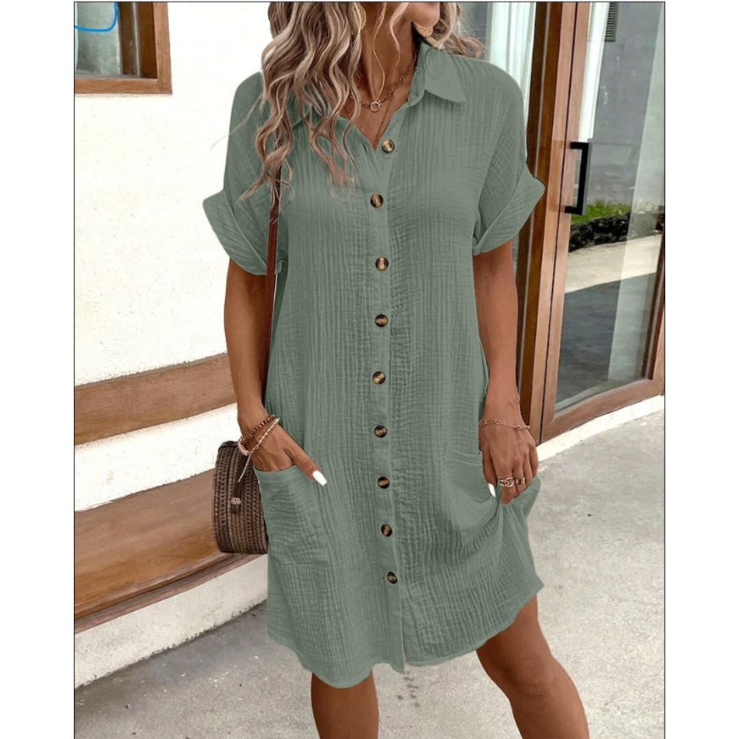 Rina Women's Shirt Dress | Classic Button-Down, Versatile Summer Style 3