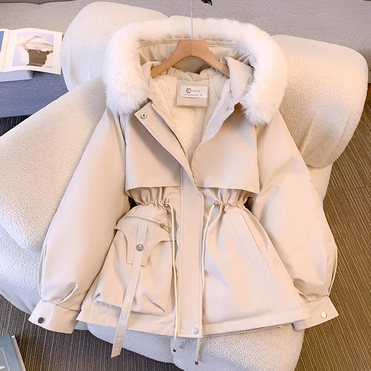Rina Women's Winter Coat | Plush Faux Fur Collar, Casual 0
