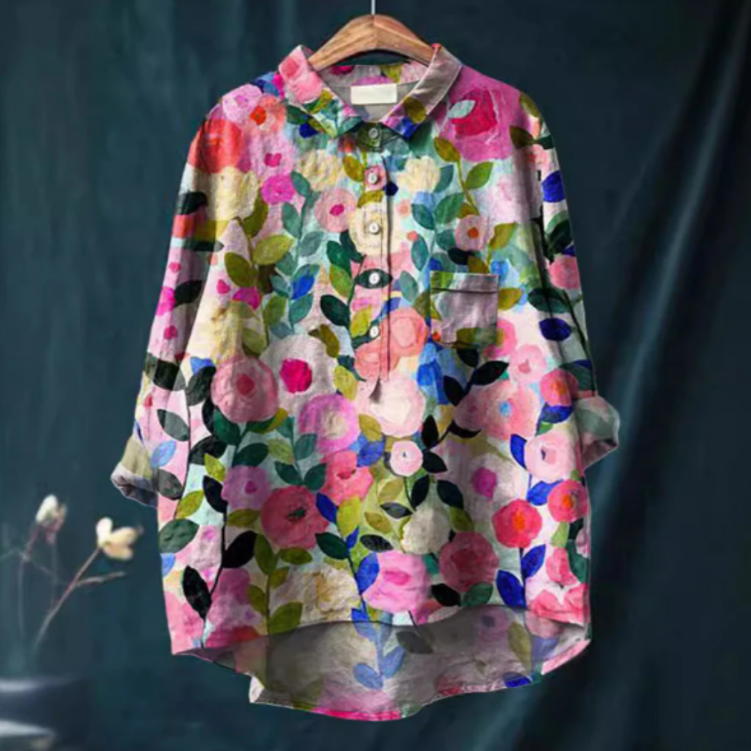 Rosa Women's Blouse | Floral Print, Long Sleeve 0