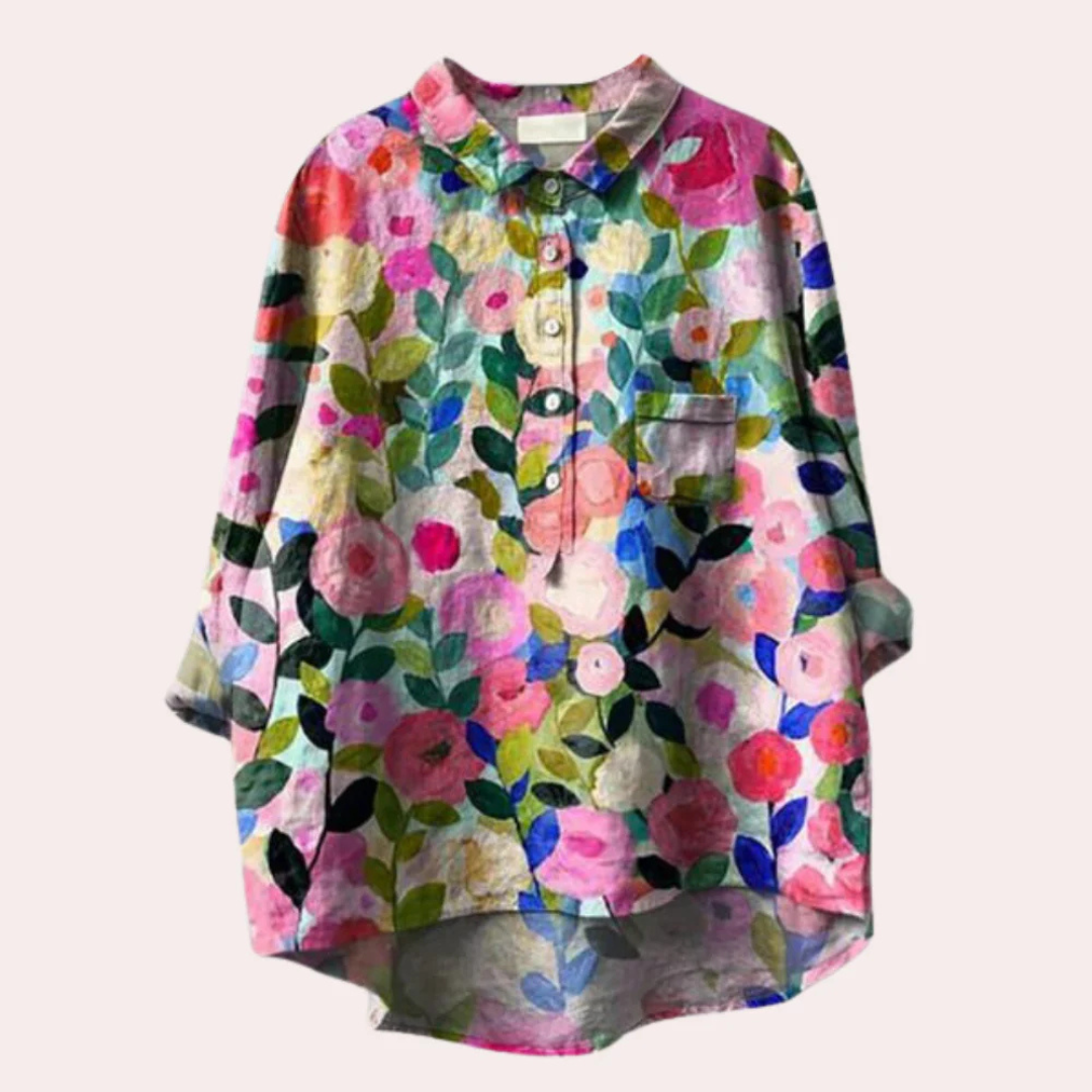 Rosa Women's Blouse | Floral Print, Long Sleeve 3