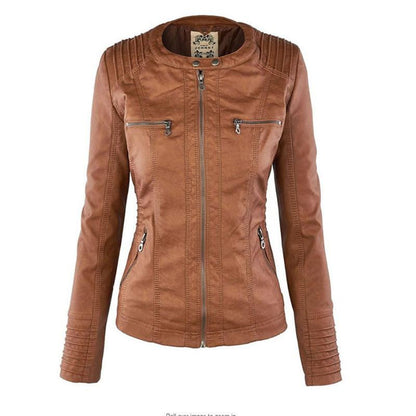 Sable Women's Moto Jacket | Faux Leather, Slim Fit, Detachable Hood 4
