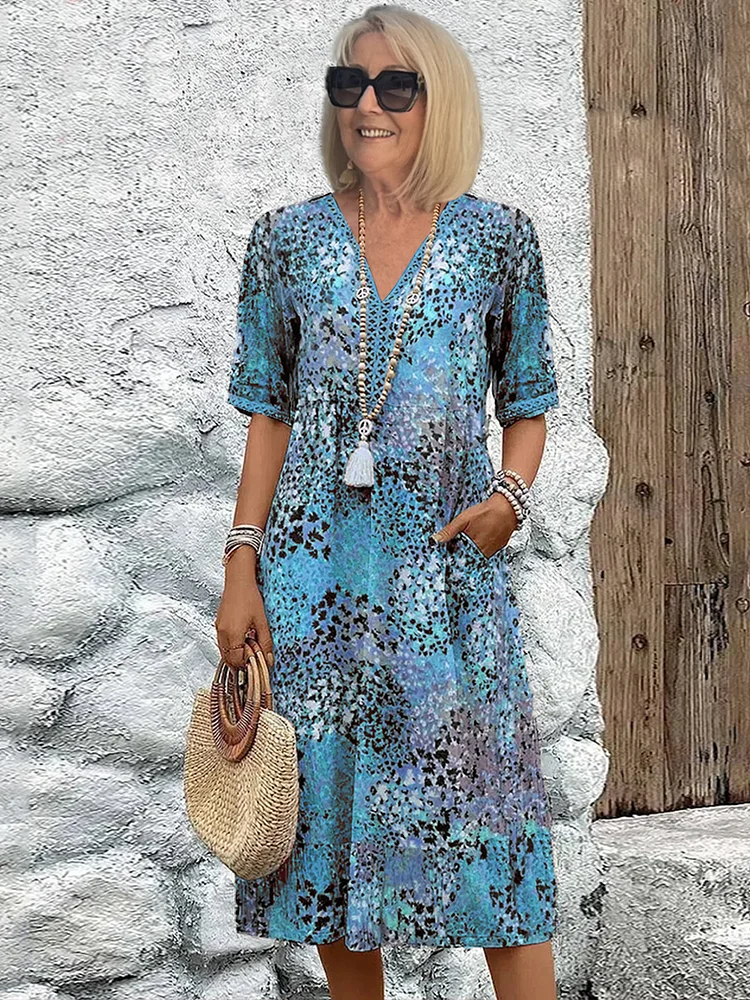 Samantha Women's Midi Dress | Floral Print, Elegant Tummy Coverage 2