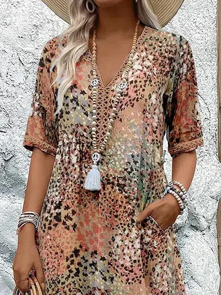 Samantha Women's Midi Dress | Floral Print, Elegant Tummy Coverage 5