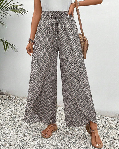 Sapphira Women's Summer Pants | Geometric Print, High Waist 0