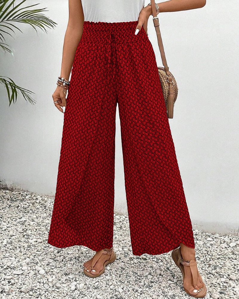 Sapphira Women's Summer Pants | Geometric Print, High Waist 4