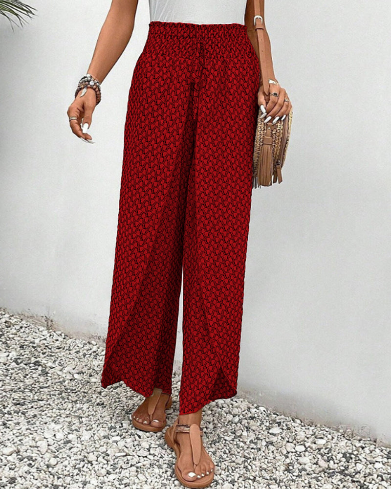 Sapphira Women's Summer Pants | Geometric Print, High Waist 5
