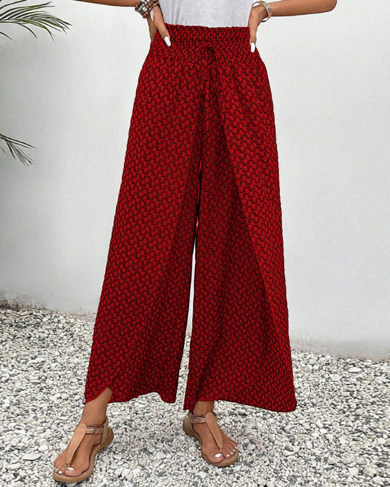 Sapphira Women's Summer Pants | Geometric Print, High Waist 6