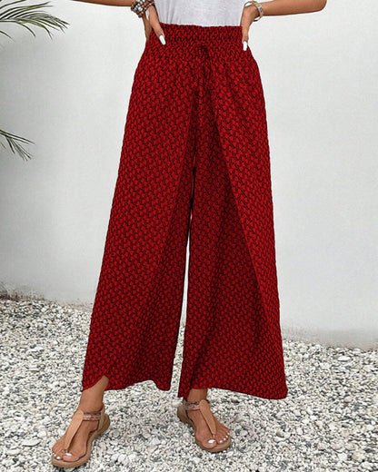 Sapphira Women's Summer Pants | Geometric Print, High Waist 6
