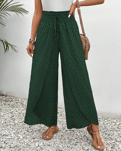 Sapphira Women's Summer Pants | Geometric Print, High Waist 8