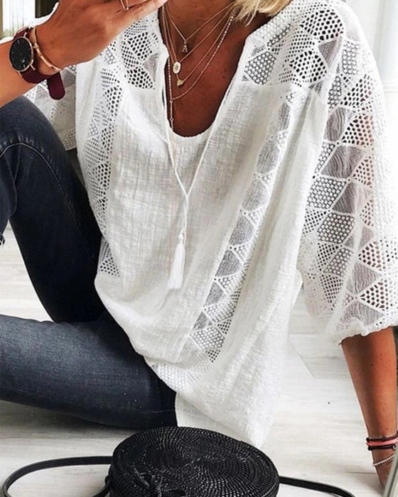 Sari Women's Blouse | Breathable Slit Neck Design, Summer Top 2