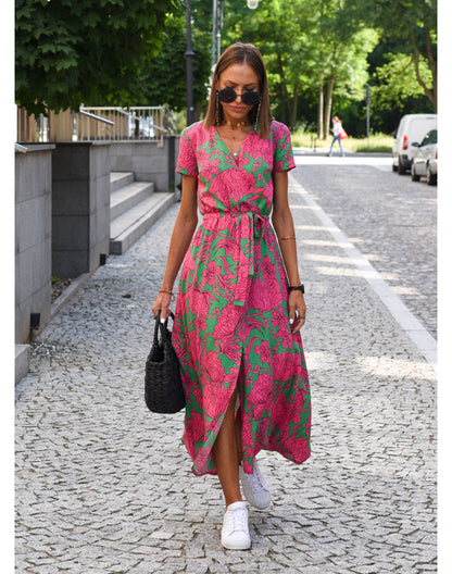 Sari Women's Midi Dress | Flattering Wrap Design, Summer Elegance 0