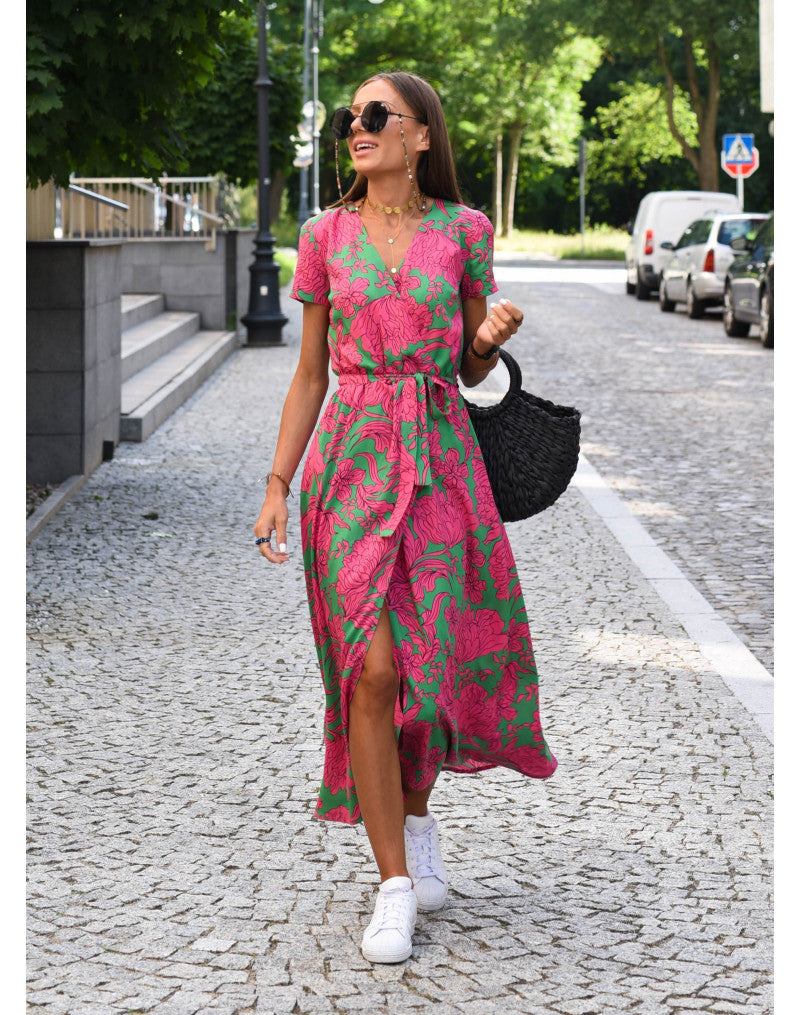 Sari Women's Midi Dress | Flattering Wrap Design, Summer Elegance 1