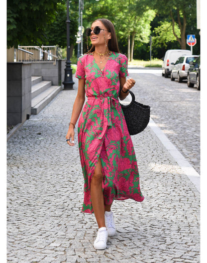 Sari Women's Midi Dress | Flattering Wrap Design, Summer Elegance 1