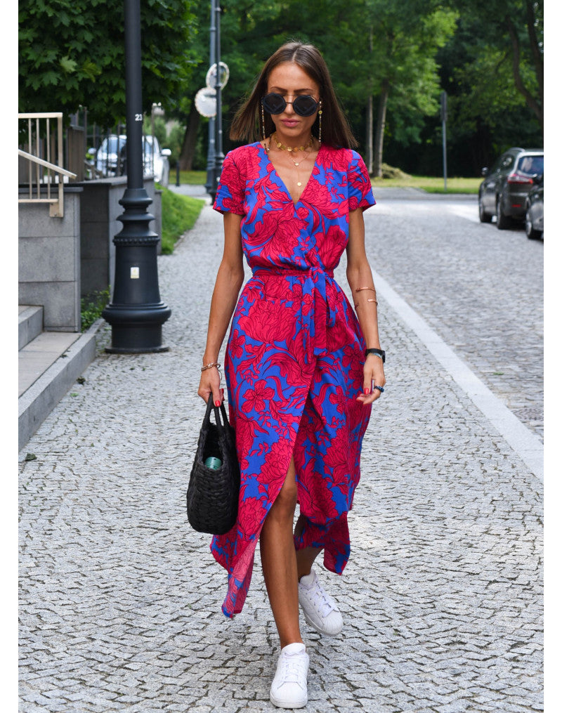 Sari Women's Midi Dress | Flattering Wrap Design, Summer Elegance 2