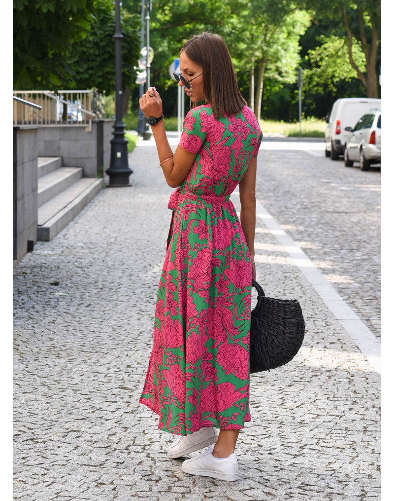 Sari Women's Midi Dress | Flattering Wrap Design, Summer Elegance 6