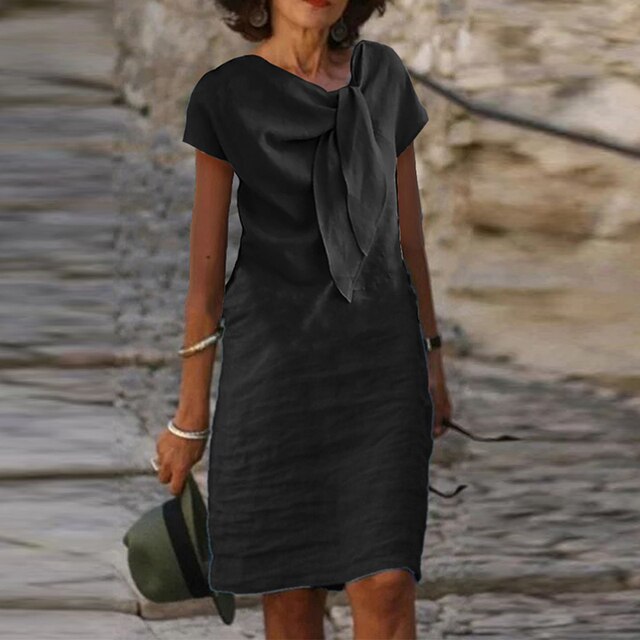 Sari Women's Mini Dress | Elegant Short Sleeve, Flattering Cut 4