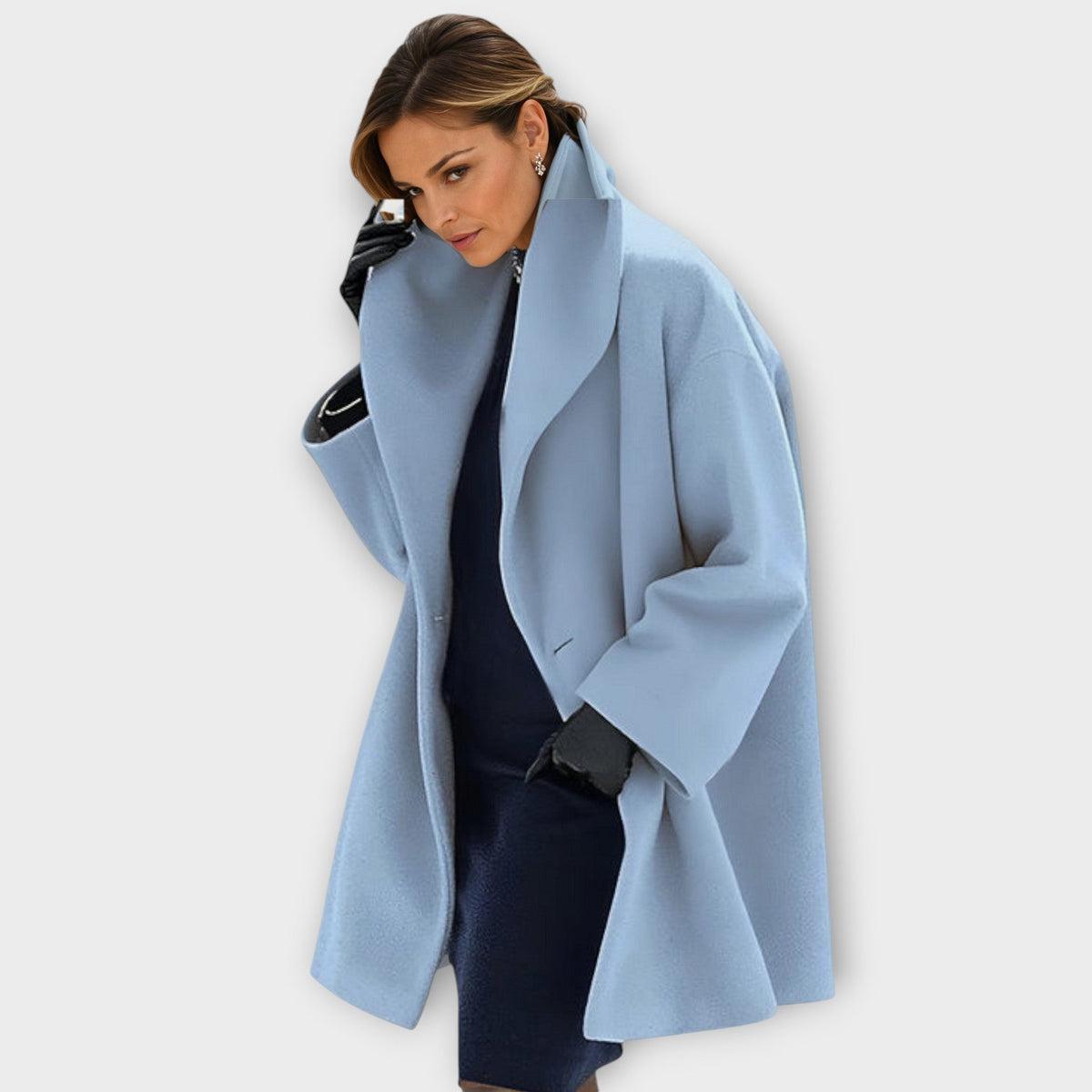 Sarina Women's Long Coat | High Collar, Minimalist Design, Versatile Winter Wear 0