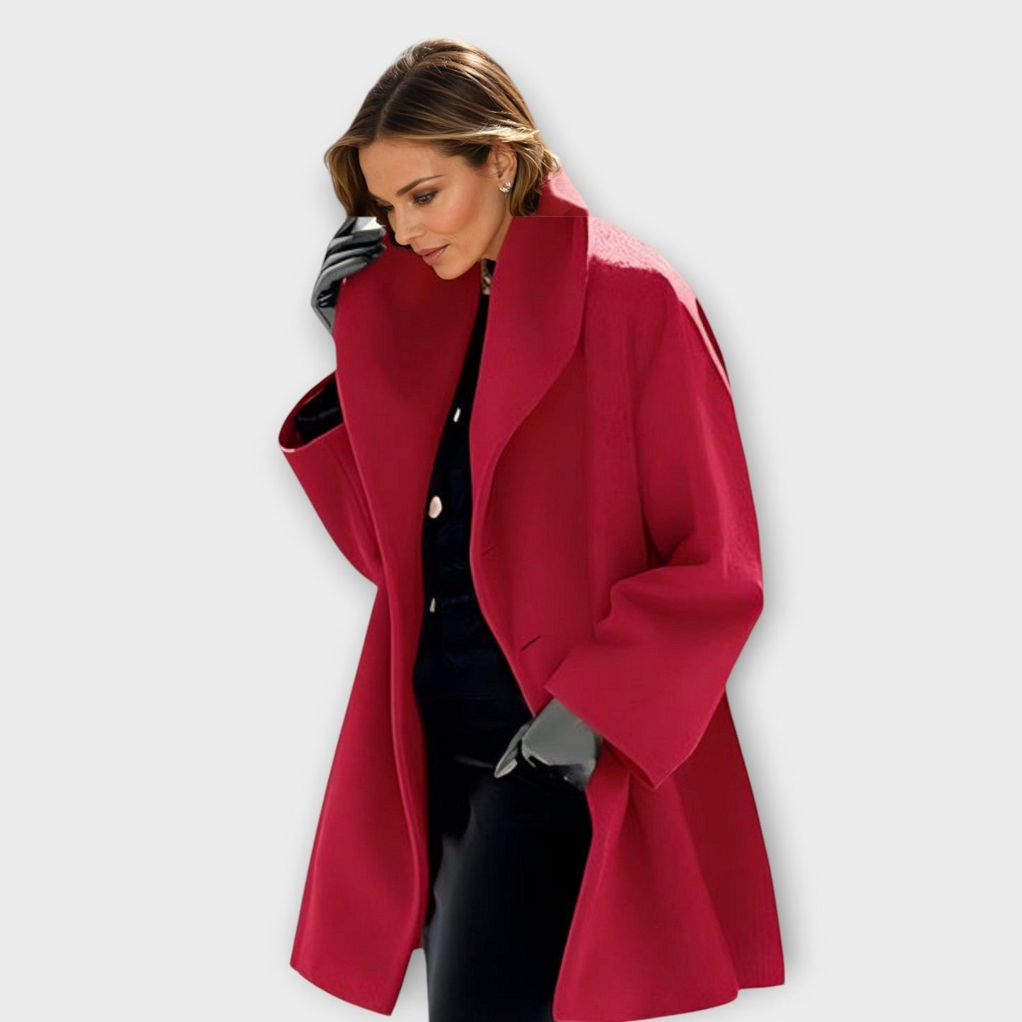 Sarina Women's Long Coat | High Collar, Minimalist Design, Versatile Winter Wear 3