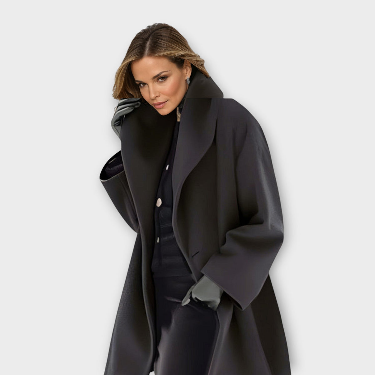 Sarina Women's Long Coat | High Collar, Minimalist Design, Versatile Winter Wear 4