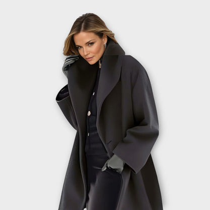 Sarina Women's Long Coat | High Collar, Minimalist Design, Versatile Winter Wear 4