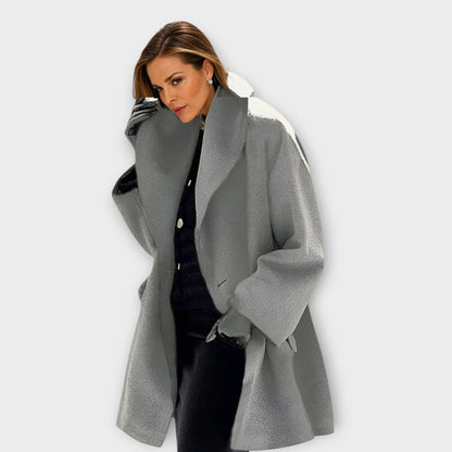 Sarina Women's Long Coat | High Collar, Minimalist Design, Versatile Winter Wear 6