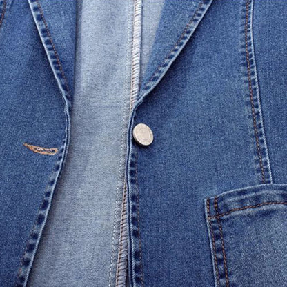 Sela Women's Denim Blazer | Oversized Fit, Pockets 1