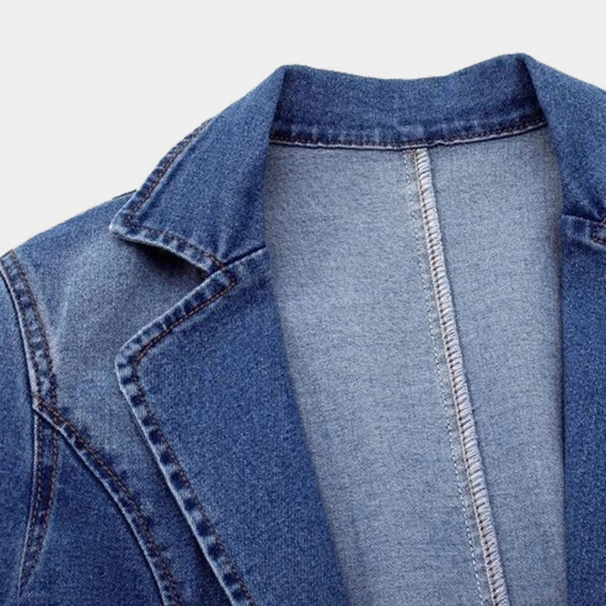 Sela Women's Denim Blazer | Oversized Fit, Pockets 5