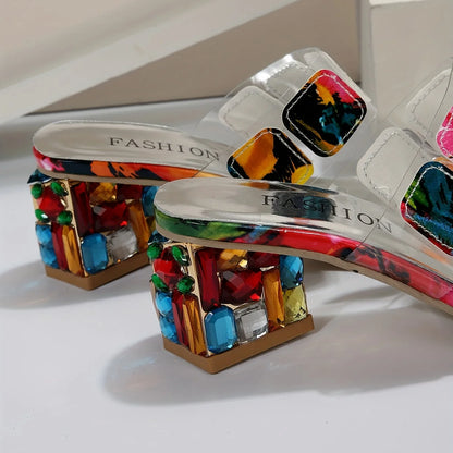 Sela Women's Slide Sandals | Open Toe, Decorative Block Heel 3
