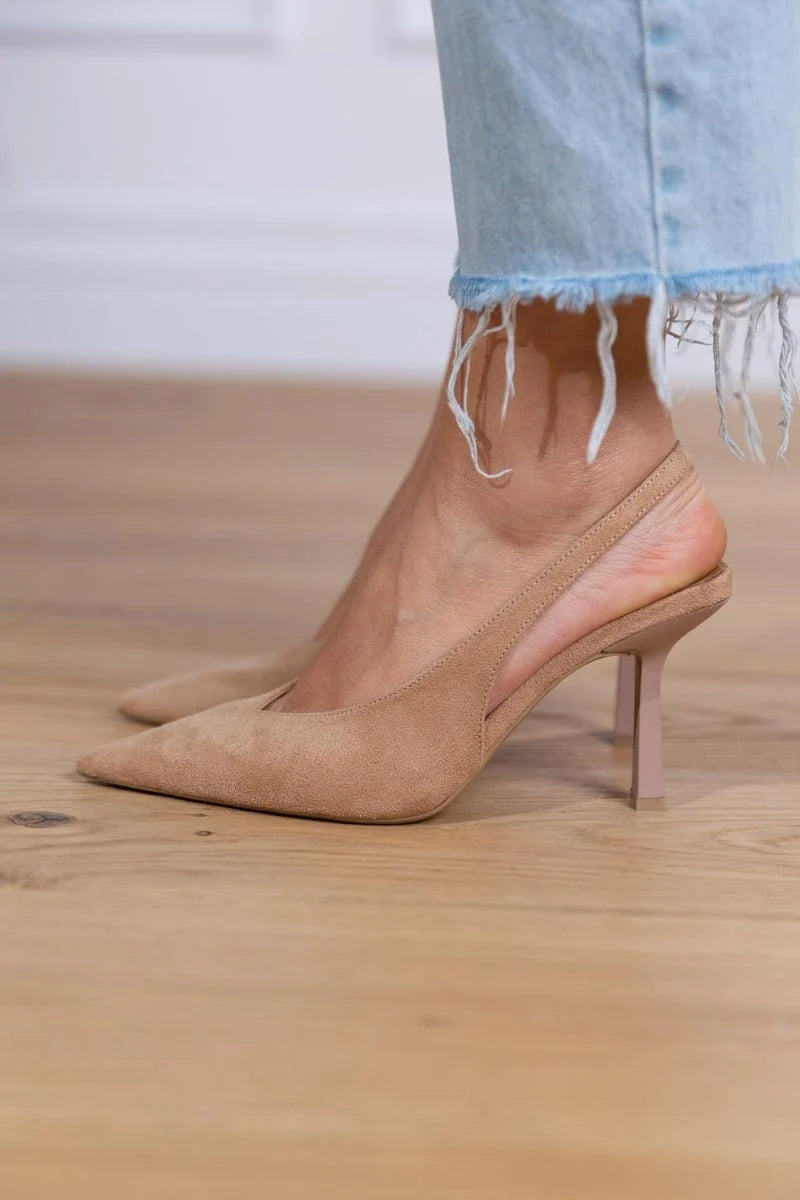 Sela Women's Slingback Heels | Pointed Toe Suede, Elegant Design 0