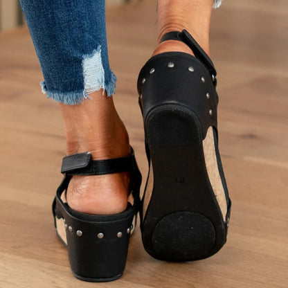 Sela Women's Wedge Sandals | Open Toe, Slingback Strap 7