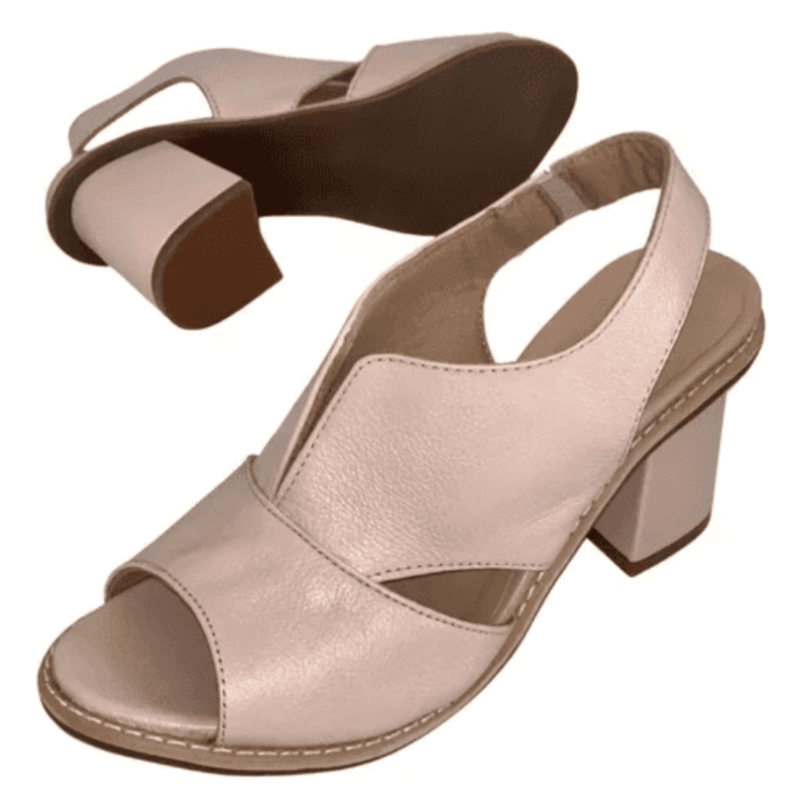 Selina Women's Sandals | Genuine Leather, Comfortable Mid-Heel 4