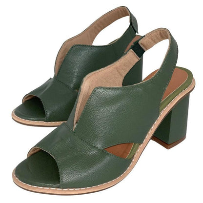 Selina Women's Sandals | Genuine Leather, Comfortable Mid-Heel 7