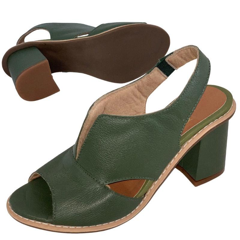 Selina Women's Sandals | Genuine Leather, Comfortable Mid-Heel 8