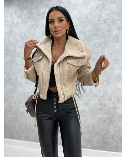 Sera Women's Cropped Jacket | Premium Soft Leather, Tailored Fit 0