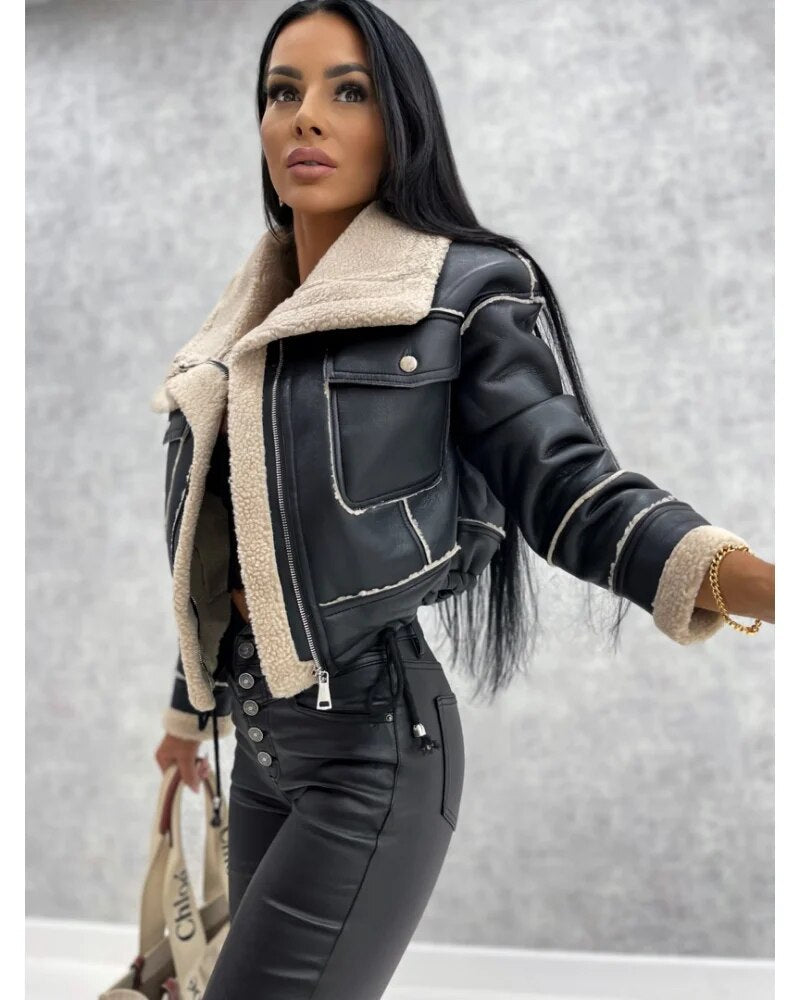 Sera Women's Cropped Jacket | Premium Soft Leather, Tailored Fit 6