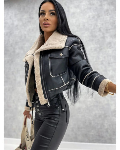 Sera Women's Cropped Jacket | Premium Soft Leather, Tailored Fit 6