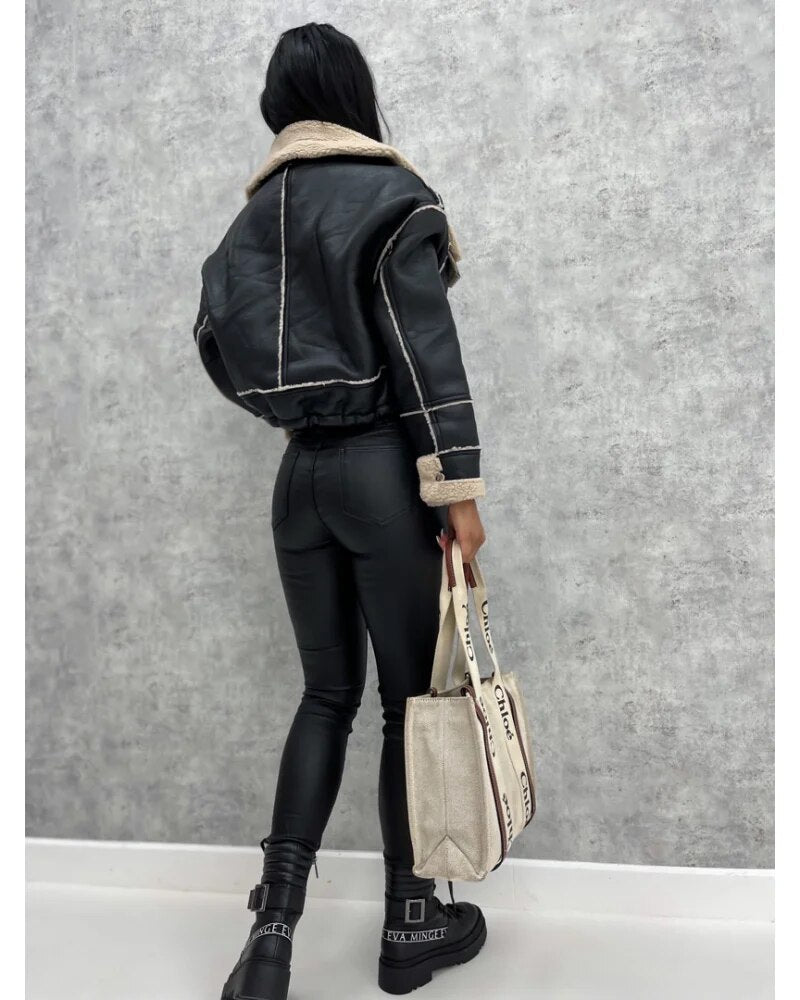 Sera Women's Cropped Jacket | Premium Soft Leather, Tailored Fit 7