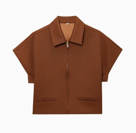 Sera Women's Cropped Jacket | Zip Fastening, Casual Chic 3
