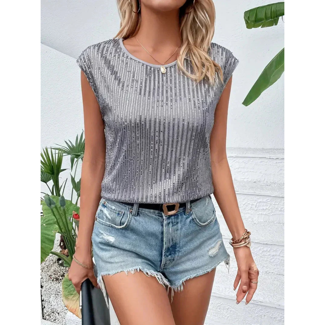 Sera Women's Sequin Top | Eye-Catching Glamour 2