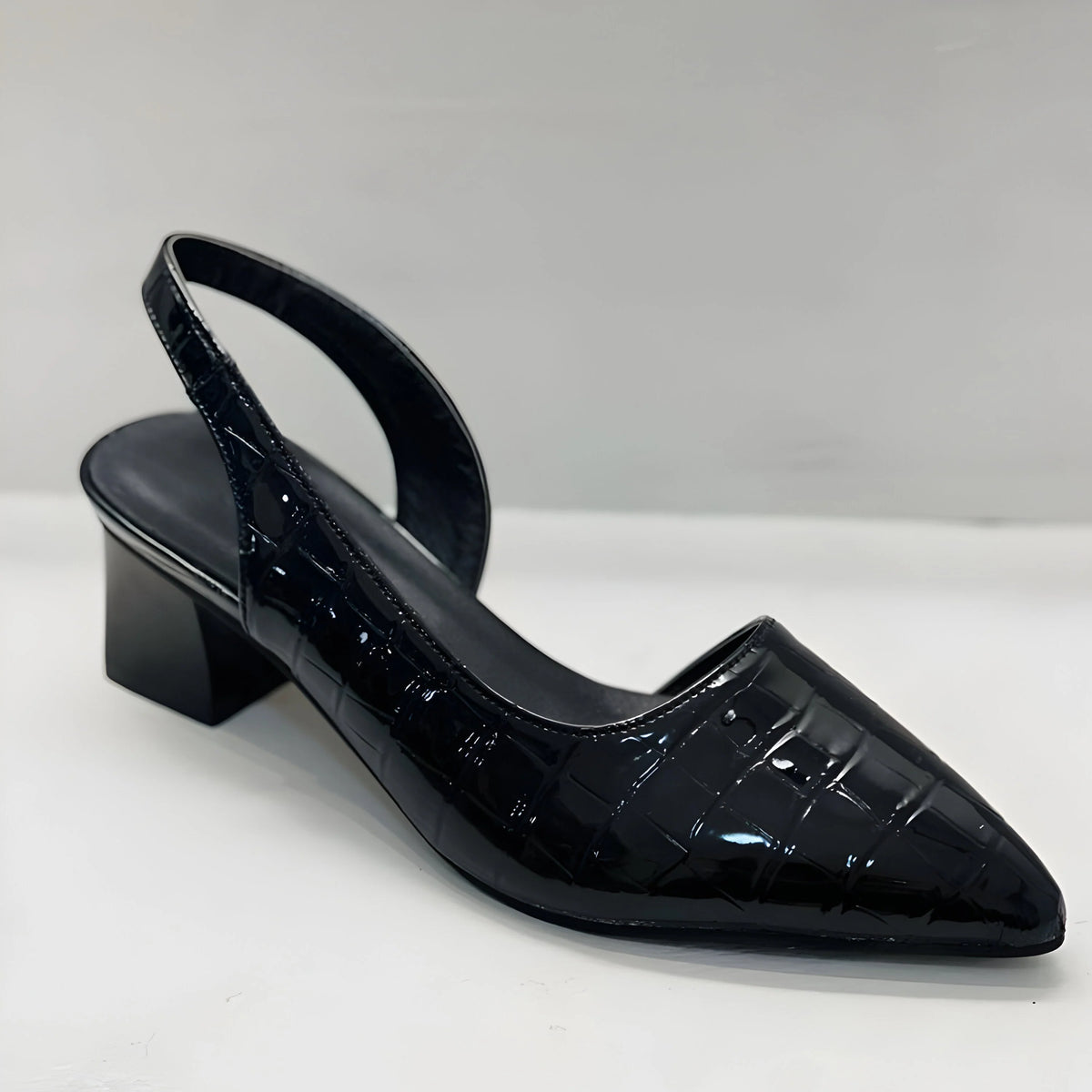 Seren Women's Black Flats | Pointed Toe Slingback Design, Comfortable Low Heel 3