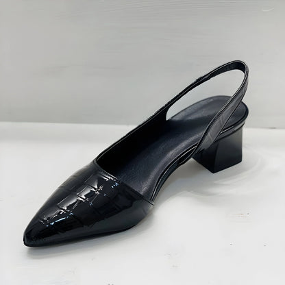 Seren Women's Black Flats | Pointed Toe Slingback Design, Comfortable Low Heel 4
