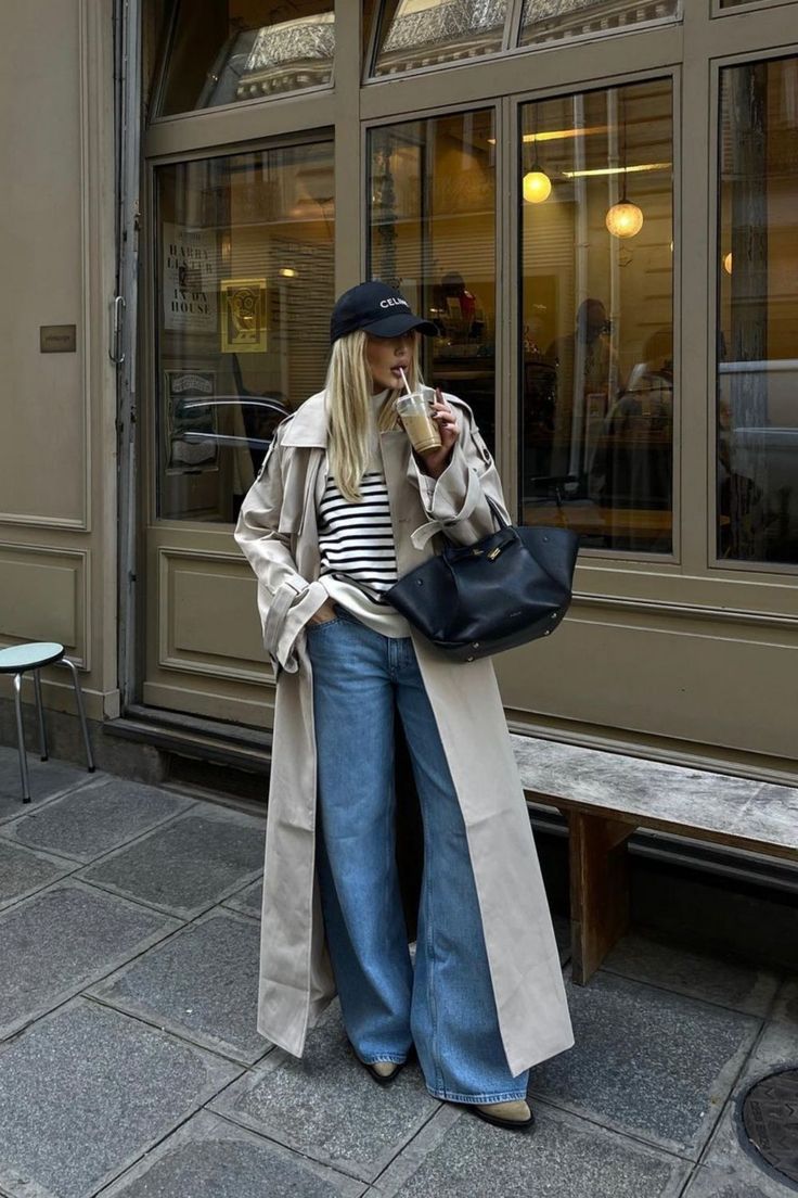 Seren Women's Trench Coat | Oversized Double-Breasted, Detachable Belt 1