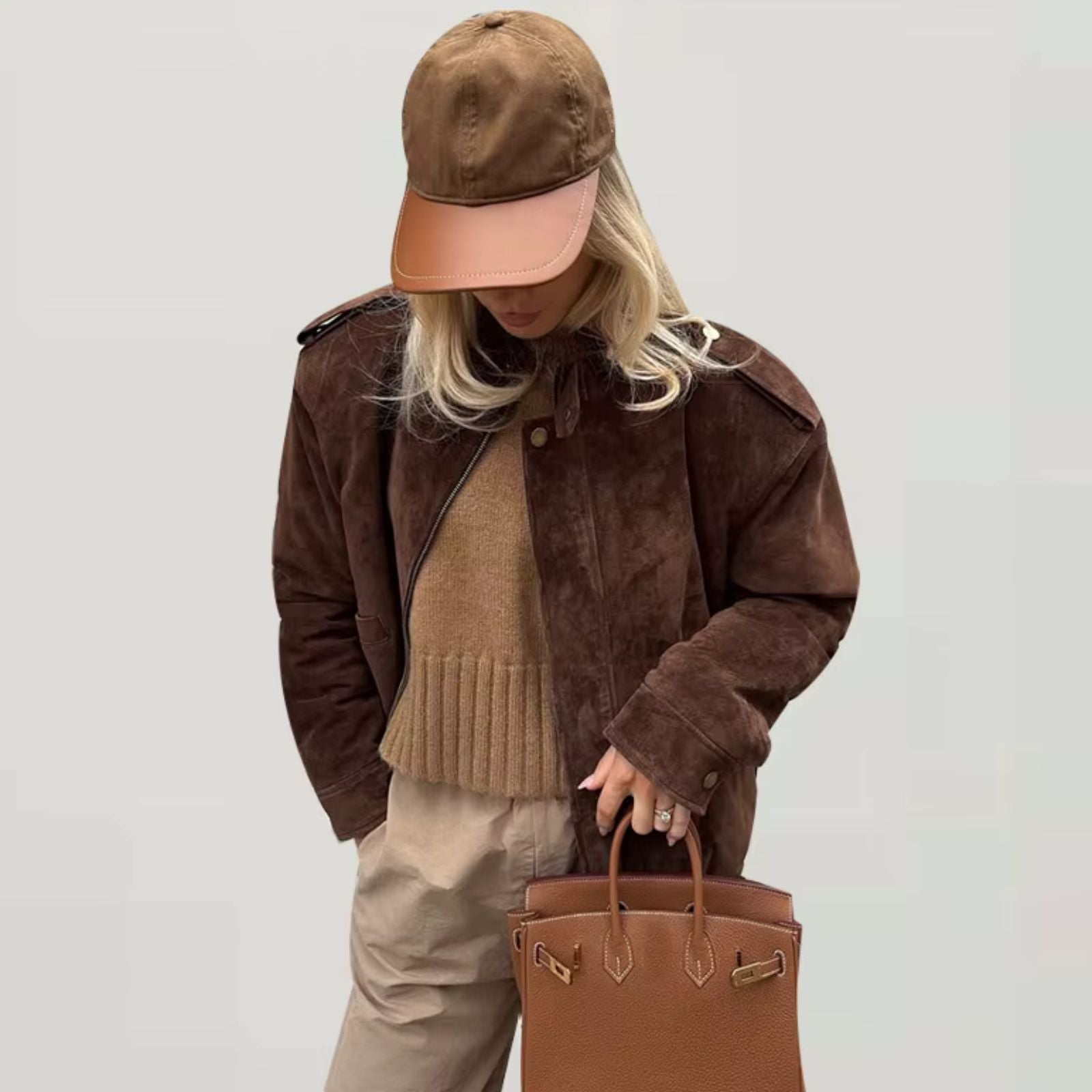 Shaheeda Women's Jacket | Oversized Suede, Vintage Style 0