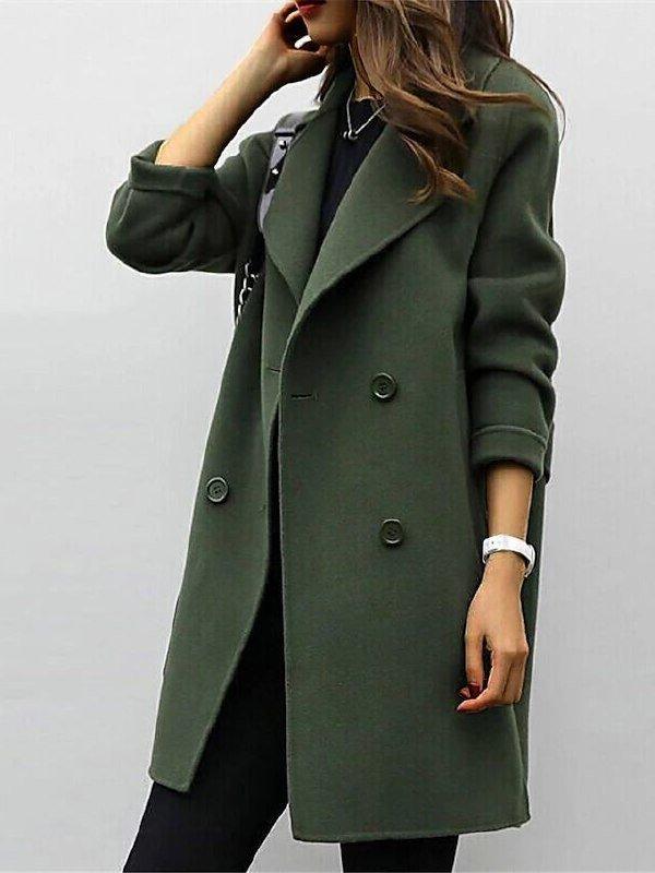 Sierra Women's Longline Wool Coat | Elegant Double-Breasted Trench Design 0