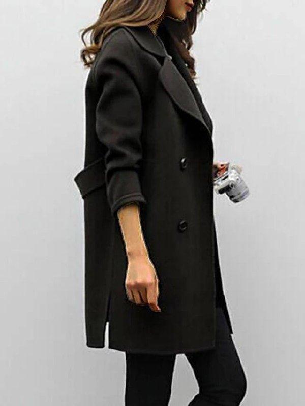 Sierra Women's Longline Wool Coat | Elegant Double-Breasted Trench Design 3