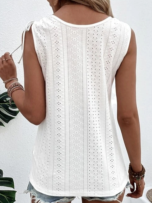 Sierra Women's White Tank Top | Relaxed Fit, Casual Style 3
